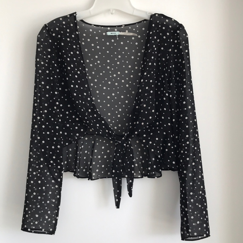 Kimchi Blue Tie Front Peplum top - UO